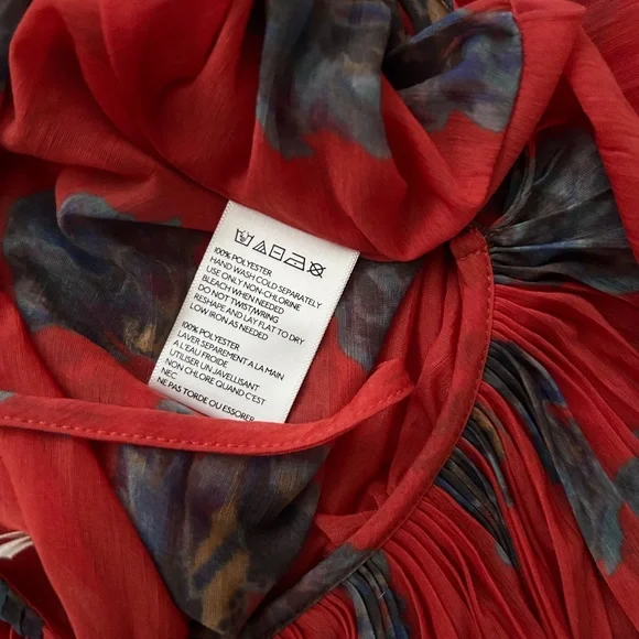 Kimchi Blue Urban Outfitters Red Pleated Floral Strappy Halter Back Tank Top M - Picture 7 of 9